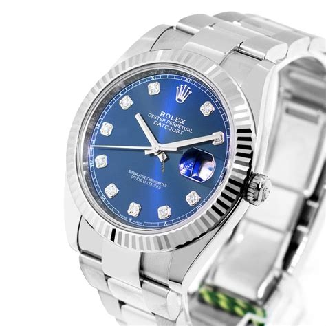 rolex datejust 2 blue bezel smooth